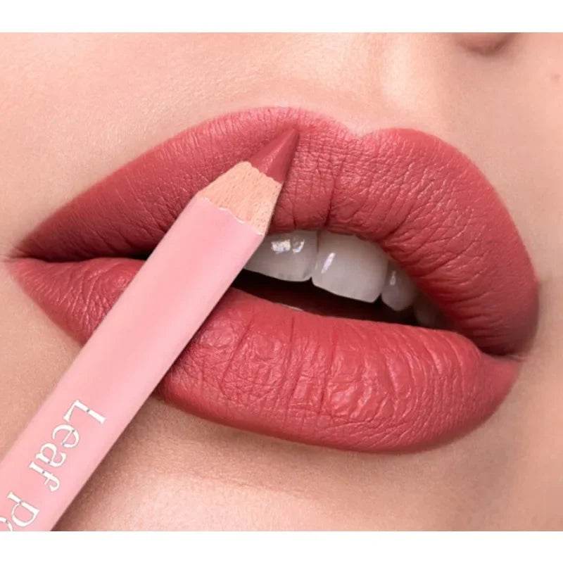 12Color Matte Lipliner Pink Lip Liner Pencil Waterproof Plumping Stain Lipstick Natural Nude Outline Lips Contour Makeup girl - FLORANZANI- Beauté & Santé