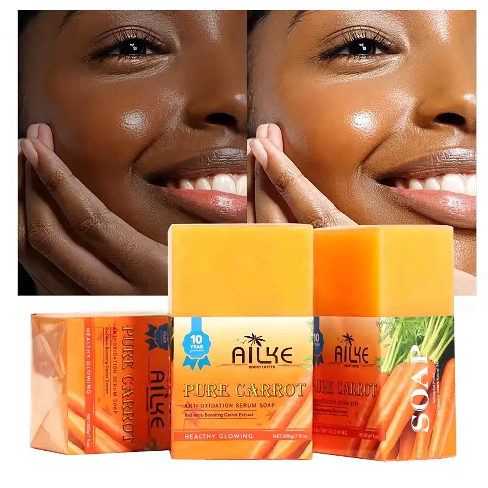 AILKE Pure Carrot Anti-Oxidation Serum Soap, Skin Brightening Soap Bar, Cleaning Stains, With Vitamin C - FLORANZANI- Beauté & Santé