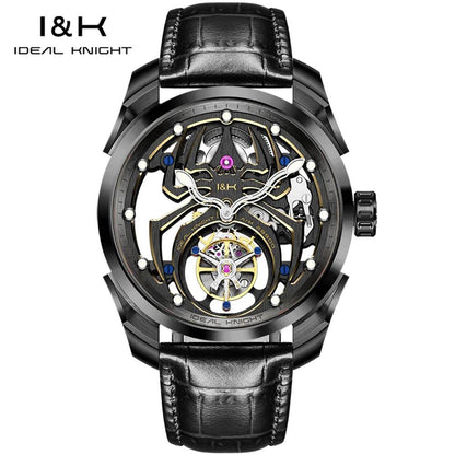 IDEAL KNIGHT 6802 Men's Watch Luxury Hollow Spider Design Tourbillon Automatic Mechanical Men Watch High end Fashion Brand Watch - FLORANZANI- Beauté & Santé