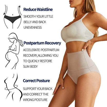 Large Size Women Seamless Panties High Waist Shapewear Elastic Butt Lifter Briefs Solid Ice Silk Breathable Female Underwear - FLORANZANI- Beauté & Santé