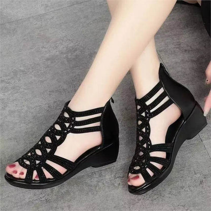 Leather Sandals Women 35-40 Wedges Gladiator Sandals Woman Comfortable Summer Shoes Ladies Platform Sandals Plus Size 9058 - FLORANZANI- Beauté & Santé