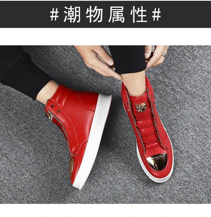 High Top Casual Shoes Men Sneakers 2024 Fashion Skateboard Shoes Leopard Platform Shoe Sport Training Shoes Men's Ankle Boots - FLORANZANI- Beauté & Santé