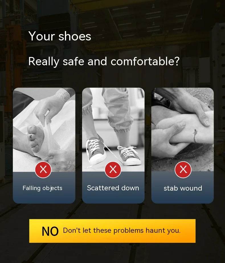 Rotating Button Safety Shoes Men Work Sneakers Indestructible Shoes Puncture-Proof Protective Shoes Work Boots Steel Toe - FLORANZANI- Beauté & Santé