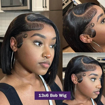 Melodie Bob 13x6 Lace Front Human Hair Wigs 220% HD 5X5 Glueless Ready To Wear Straight 13x4 Lace Frontal Brazilian Hair Wig - FLORANZANI- Beauté & Santé