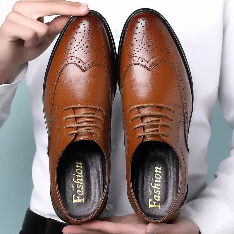 Men Oxford Shoes Luxury Leather Brogue Shoes Male Classic Business Formal Shoes High Quality Handcrafted Men Party Wedding Shoe - FLORANZANI- Beauté & Santé