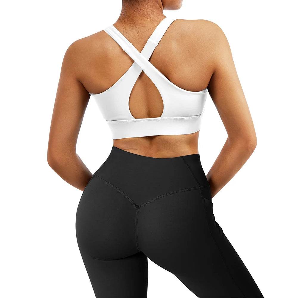 Sports Yoga Bras Women Crop Top Breathable Yoga Bra Push up Shockproof Workout Top Women's underwear Sports Top For Fitness - FLORANZANI- Beauté & Santé