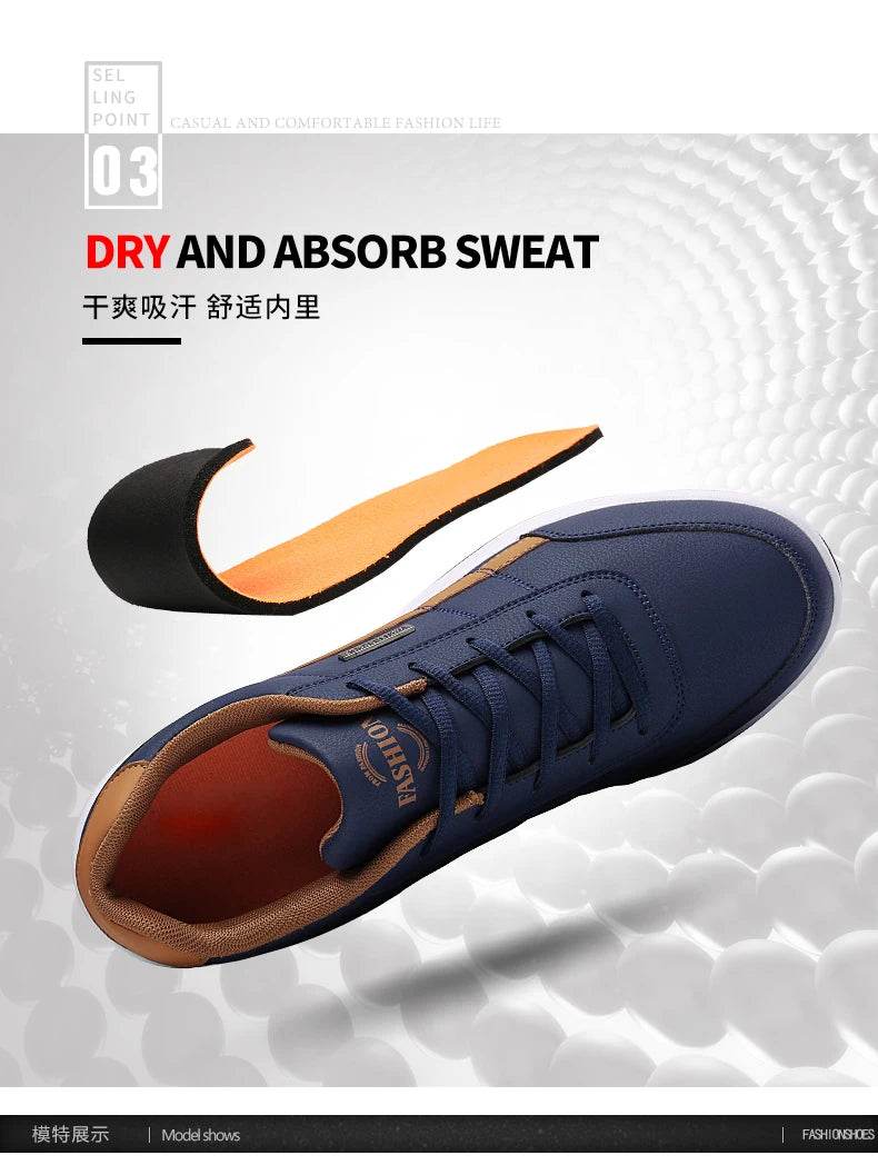 New Men Shoes Casual Shoes Leather Lace-Up Casual Sports Shoes Outdoor Wear-Resistant Vulcanized Shoes High-Quality Men Shoes - FLORANZANI- Beauté & Santé