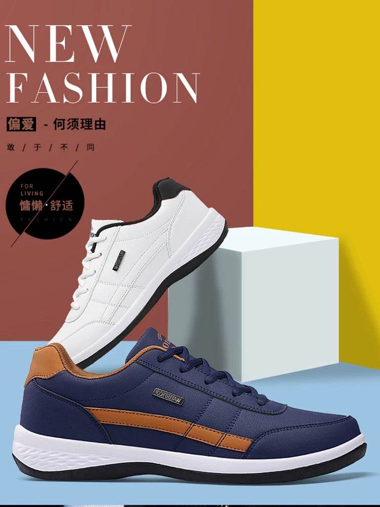 New Men Shoes Casual Shoes Leather Lace-Up Casual Sports Shoes Outdoor Wear-Resistant Vulcanized Shoes High-Quality Men Shoes - FLORANZANI- Beauté & Santé