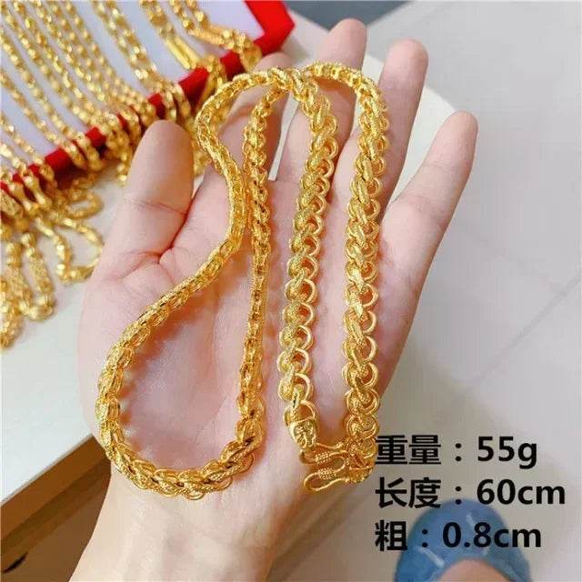 Mens and womens 18K gold necklace AU750 ball chain transfer domineering jewelry boss chain free shipping with certificate - FLORANZANI- Beauté & Santé