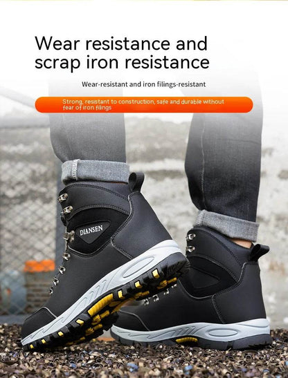 Breathable Sport Work Shoes Men Shoes Steel Toe Safety Boots Men's Work Sneaker Rotated Button Easy Wear Work Safety Boots - FLORANZANI- Beauté & Santé