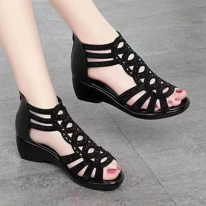 New Roman Sandals for Women 2024 Summer New Soft Sole Outer Wear Women's Wedge Shoes Fashion Casual Designer Shoes for Women - FLORANZANI- Beauté & Santé