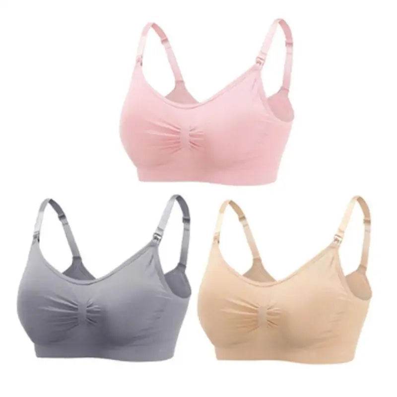 3pcs/Set High Quality Maternity Nursing Bras Cotton Breastfeeding Pregnant Underwear Seamless Large Size Breathable Bra Push Up - FLORANZANI- Beauté & Santé