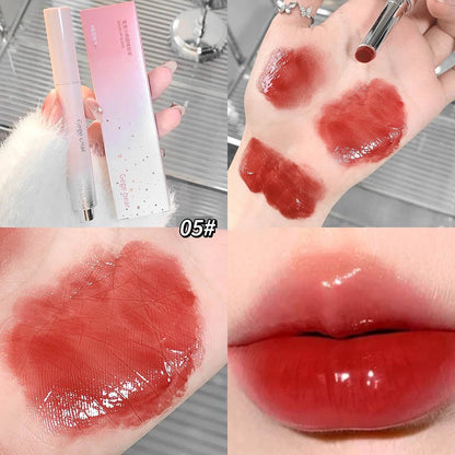 Jelly Solid Lip Gloss Cute Hydrating Mirror Red Brown Lipstick Clear Moisturizing Lips Tint Nature Nude Lip Makeup Cosmetics - FLORANZANI- Beauté & Santé