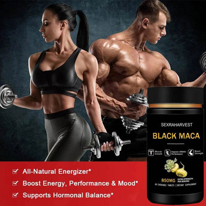 Powerful Black Maca Booster for Men and Women,Maca Pill Supplements for Health, Energy, Endurance, Muscle Mass,Maca Root Capsule - FLORANZANI- Beauté & Santé