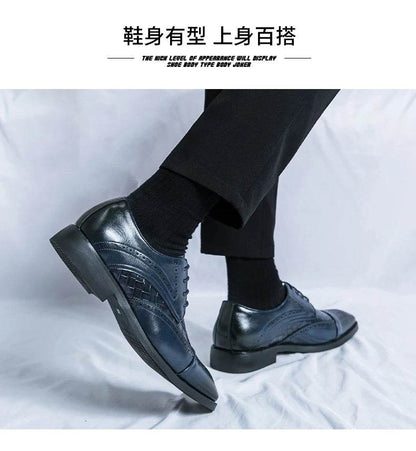 Weaving Formal Shoes For Men Brown Leather Men's Shoes Fashion Stitching Elegant Mans Autumn Footwear Male Wedding Shoes - FLORANZANI- Beauté & Santé