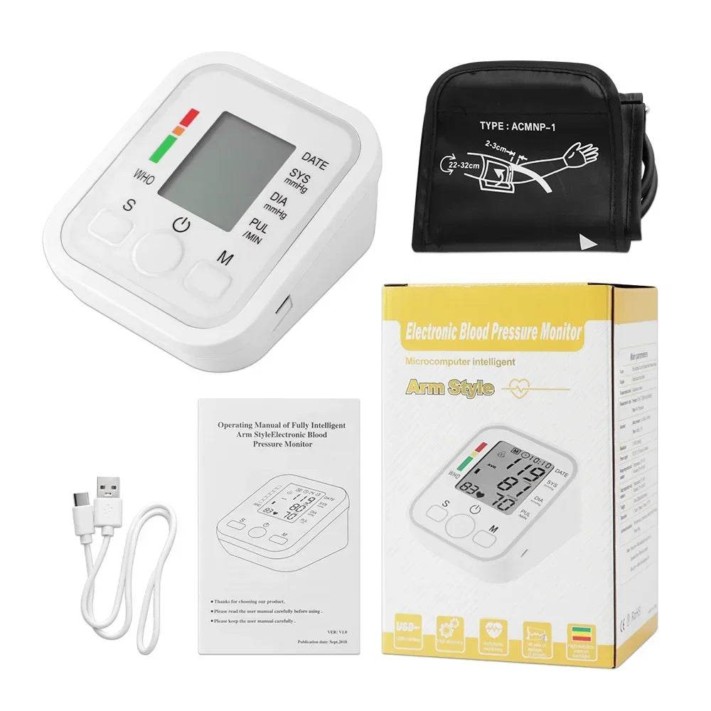 Medical Automatic Sphygmomanometer Digital Arm Wrist BP Blood Pressure Monitor Tensiometer Tonometer Heart Rate Pulse Meter - FLORANZANI- Beauté & Santé