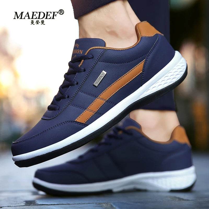 MAEDEF Shoes for Men Leather Sneaker Waterproof Casual Comfortable Men's Sneaker Lace Up Footwear Vulcanized Man Shoe Masculino - FLORANZANI- Beauté & Santé