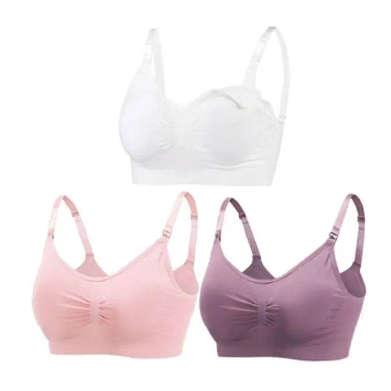 3pcs/Set High Quality Maternity Nursing Bras Cotton Breastfeeding Pregnant Underwear Seamless Large Size Breathable Bra Push Up - FLORANZANI- Beauté & Santé