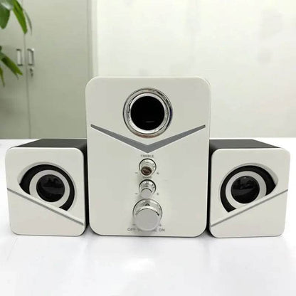 2 in 1 Wired Wireless Computer Speakers Deep Bass Sound Box Speaker for PC Laptop Powerful Subwoofer Multimedia Loudspeakers - FLORANZANI- Beauté & Santé