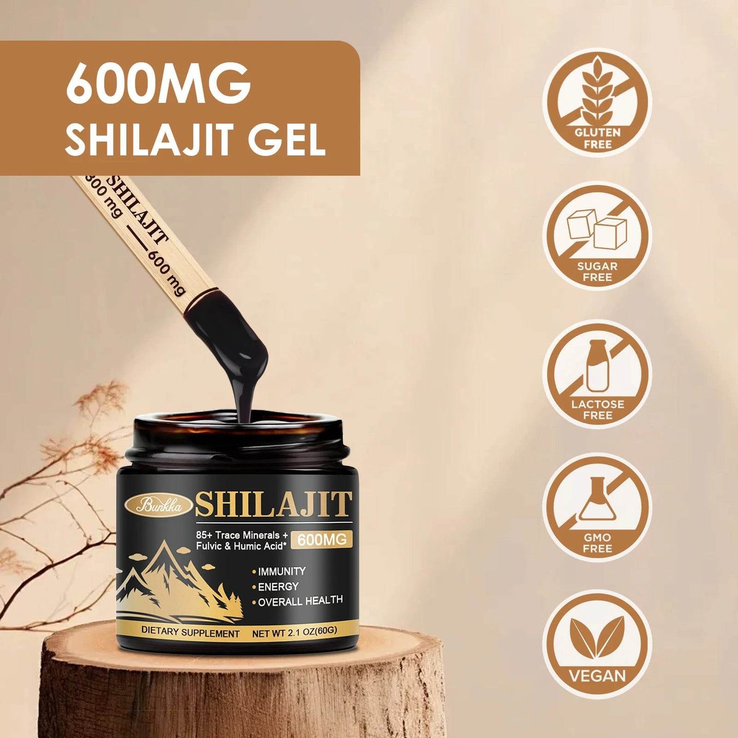 Original Organic Shilajit Resin Bitter Taste 100% Pure Himalaya Beauty Health Hormone Balance 85+ Trace Minerals Fulvic Acid - FLORANZANI- Beauté & Santé