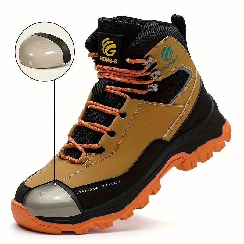 Rotary Buckle Men Work Boots Safety Steel Toe Safety Shoes Indestructible Shoes Anti-smash Puncture-Proof Work Shoes 38-47 - FLORANZANI- Beauté & Santé