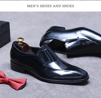 Business Formal Shoes Men's Cowhide Genuine Leather Pointed Toe Loafers Men's Office High Quality Leather Shoes Men's Suit Shoes - FLORANZANI- Beauté & Santé