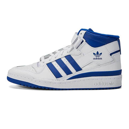 Adidas Origins FORUM Mid Anti slip and Wear resistant Mid top Board Shoes for Men and Women in White and Blue - FLORANZANI- Beauté & Santé