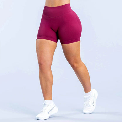 Impact Shorts Low Ribbed Band Gym Shorts Women Workout Clothes Scrunch Bum Seamless Shorts Yoga Biker Sports Shorts - FLORANZANI- Beauté & Santé