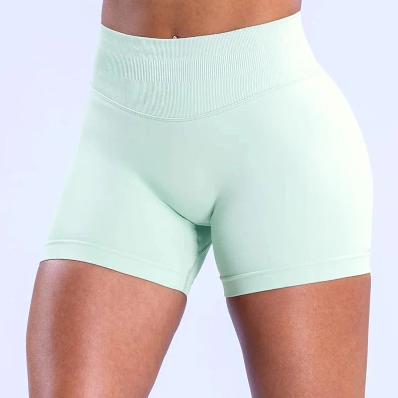 Epligg Damen-Fitness-Sport-Shorts, 11,4 cm, mit Logo, Gym-Shorts, geripptes Band, Workout, Scrunch Butt, Yoga, Booty, Laufshorts