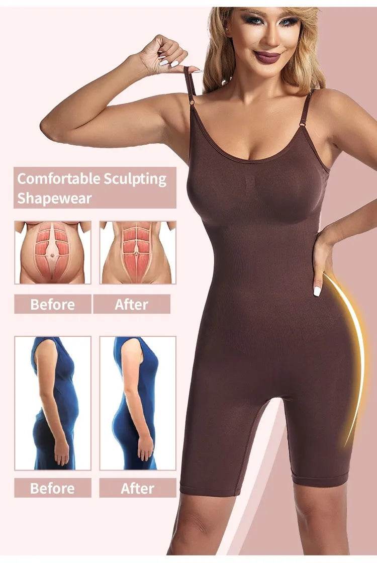 Women Bodysuit Sexy Shapewear Boxer Briefs Tummy Control Full Shaper Slimming Sheath Butt Lifter Thigh Slimmer Abdomen Corset - FLORANZANI- Beauté & Santé