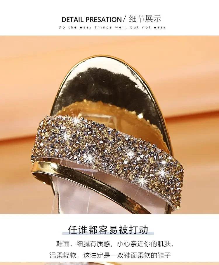 2024 New Fashion Women's Sandals Gold and Silver Low Heel Casual Shoes Women Open Toe Summer Light Fashion Women's Shoes - FLORANZANI- Beauté & Santé