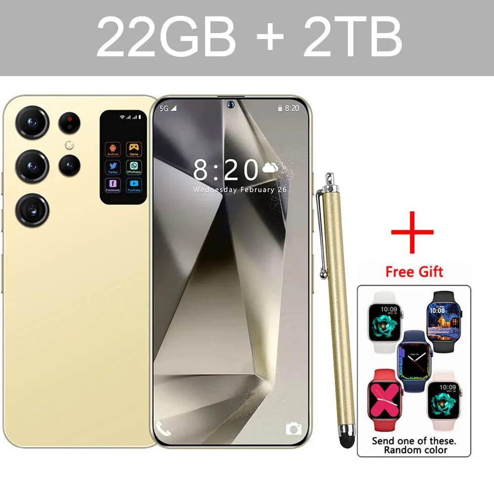 2025 S24 Ultra Original 5G Smartphone 7.3HD Cellphones Dual SIM Card Cell Phone 7800mAh Android 14 Global Version Mobile Phones - FLORANZANI- Beauté & Santé