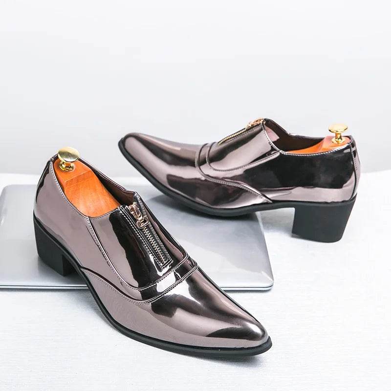 Hot Selling Men's Chelsea Shoes Europe America Pointed Luxury Gold Men's Banquet Dress Shoes Groom's High-end Business Shoes - FLORANZANI- Beauté & Santé