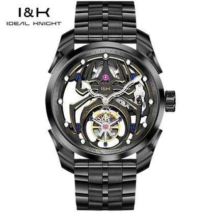 IDEAL KNIGHT 6802 Men's Watch Luxury Hollow Spider Design Tourbillon Automatic Mechanical Men Watch High end Fashion Brand Watch - FLORANZANI- Beauté & Santé