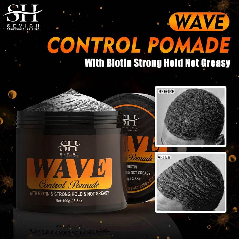 Curly Hair Cream Wave Kit for 360 Waves Hair Styling Pomade Oil Based Style Texture Wave Pomade Gel for Black Men African Braids - FLORANZANI- Beauté & Santé