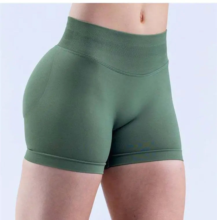 Epligg Damen-Fitness-Sport-Shorts, 11,4 cm, mit Logo, Gym-Shorts, geripptes Band, Workout, Scrunch Butt, Yoga, Booty, Laufshorts