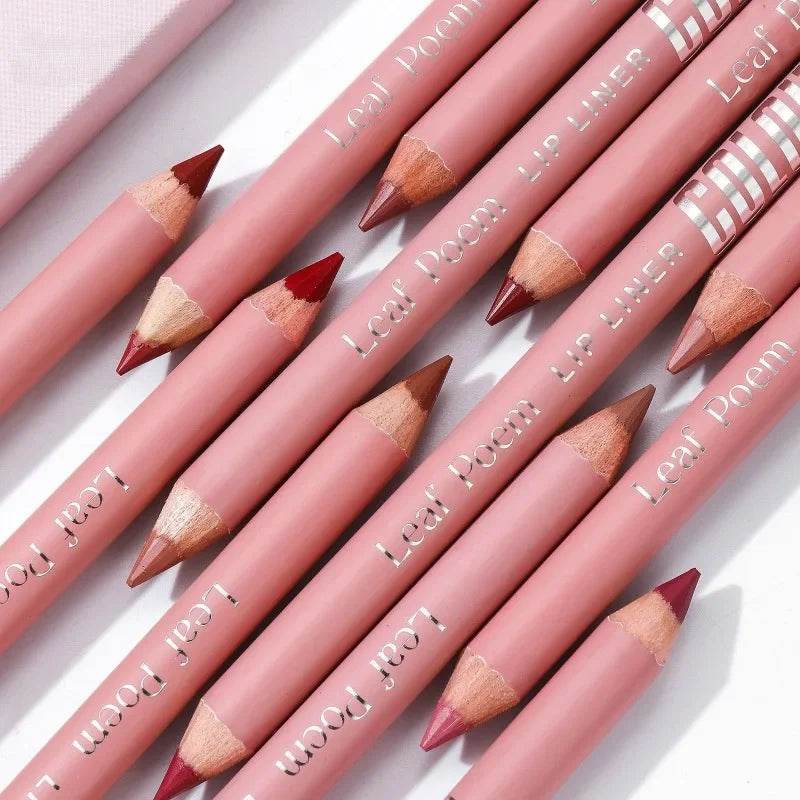 12Color Matte Lipliner Pink Lip Liner Pencil Waterproof Plumping Stain Lipstick Natural Nude Outline Lips Contour Makeup girl - FLORANZANI- Beauté & Santé