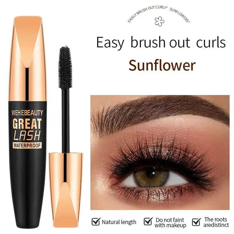 4D Silk Fiber Lash Mascara 2 In 1 Mascara Waterproof Lengthening Cosmetics Eye Mascara Ship Lashes Curling Thick Eye Makeup B0G0 - FLORANZANI- Beauté & Santé