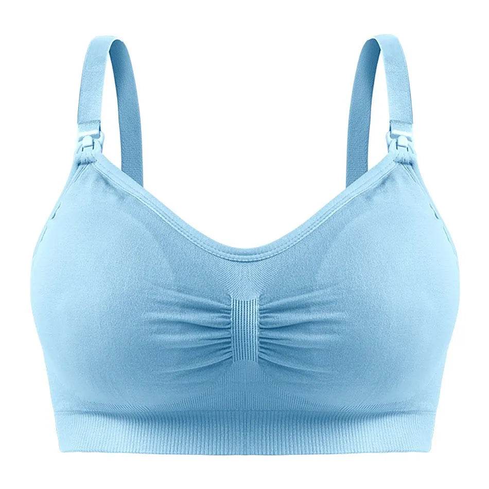 Breastfeeding Bra Upper Buckle And No Steel Ring Double Layer Seamless Postpartum Breastfeeding Bra Removable Chest Pad - FLORANZANI- Beauté & Santé