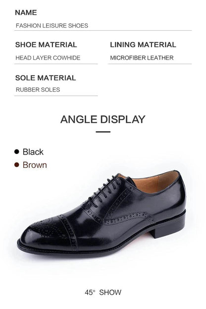 Classic Brogue Shoe Men's Business Suits Matches New Style Genuine Cowhide Handmade Formal Office Wedding Party Mans Dress Shoes - FLORANZANI- Beauté & Santé