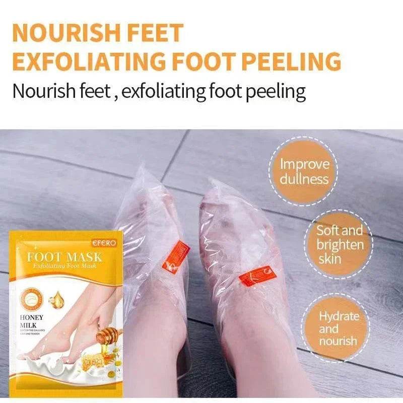 1 Pag = 1 Pair Honey Foot Mask For Remove Dead Skin Calluses Exfoliating Foot Mask Feet Cream Whitening Foot Spa Skin Care Tool - FLORANZANI- Beauté & Santé