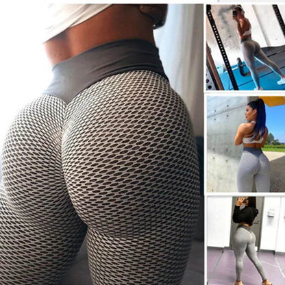 Grid Tights Yoga Pants Women Seamless High Waist Leggings Breathable Gym Fitness Push Up Clothing Girl Yoga Pant - FLORANZANI- Beauté & Santé