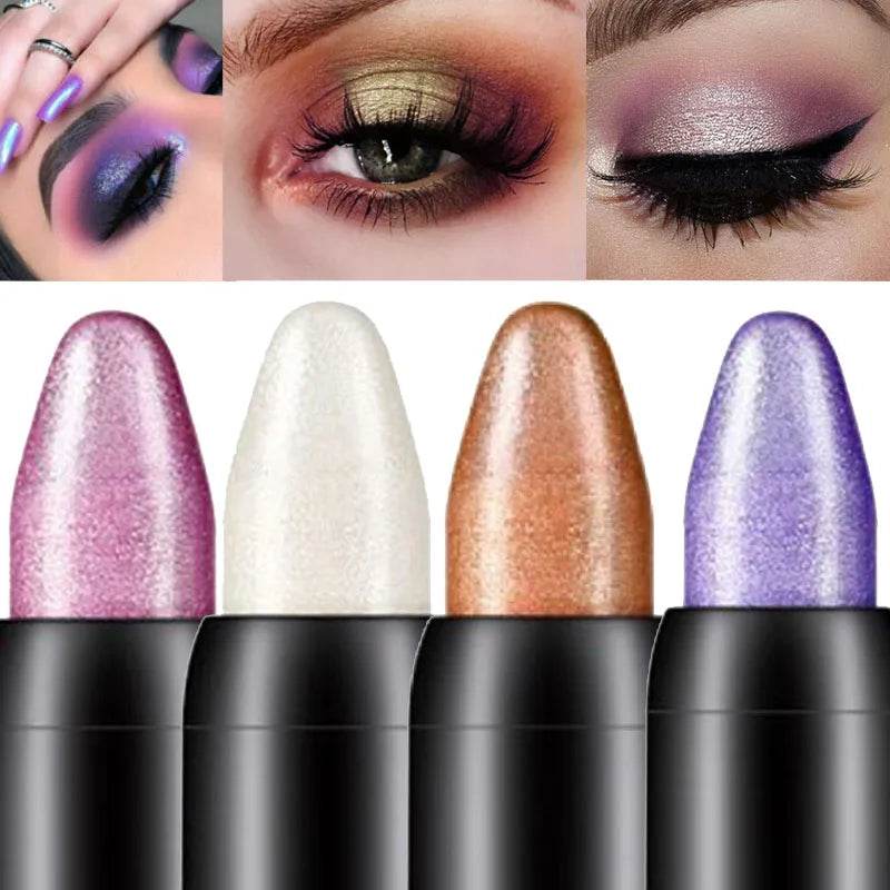 16 Color Highlighter Eyeshadow Pencil Waterproof Glitter Matte Nude Eye Shadow Makeup Pigment Cosmetics White Eyeliner Pen - FLORANZANI- Beauté & Santé