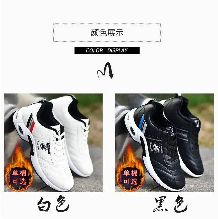 PU Leather Men Sneakers Breathable Men Casual Shoes Arrival Wedges Men Vulcanized Shoes Non-Slip Male Board Shoes Кроссовки - FLORANZANI- Beauté & Santé