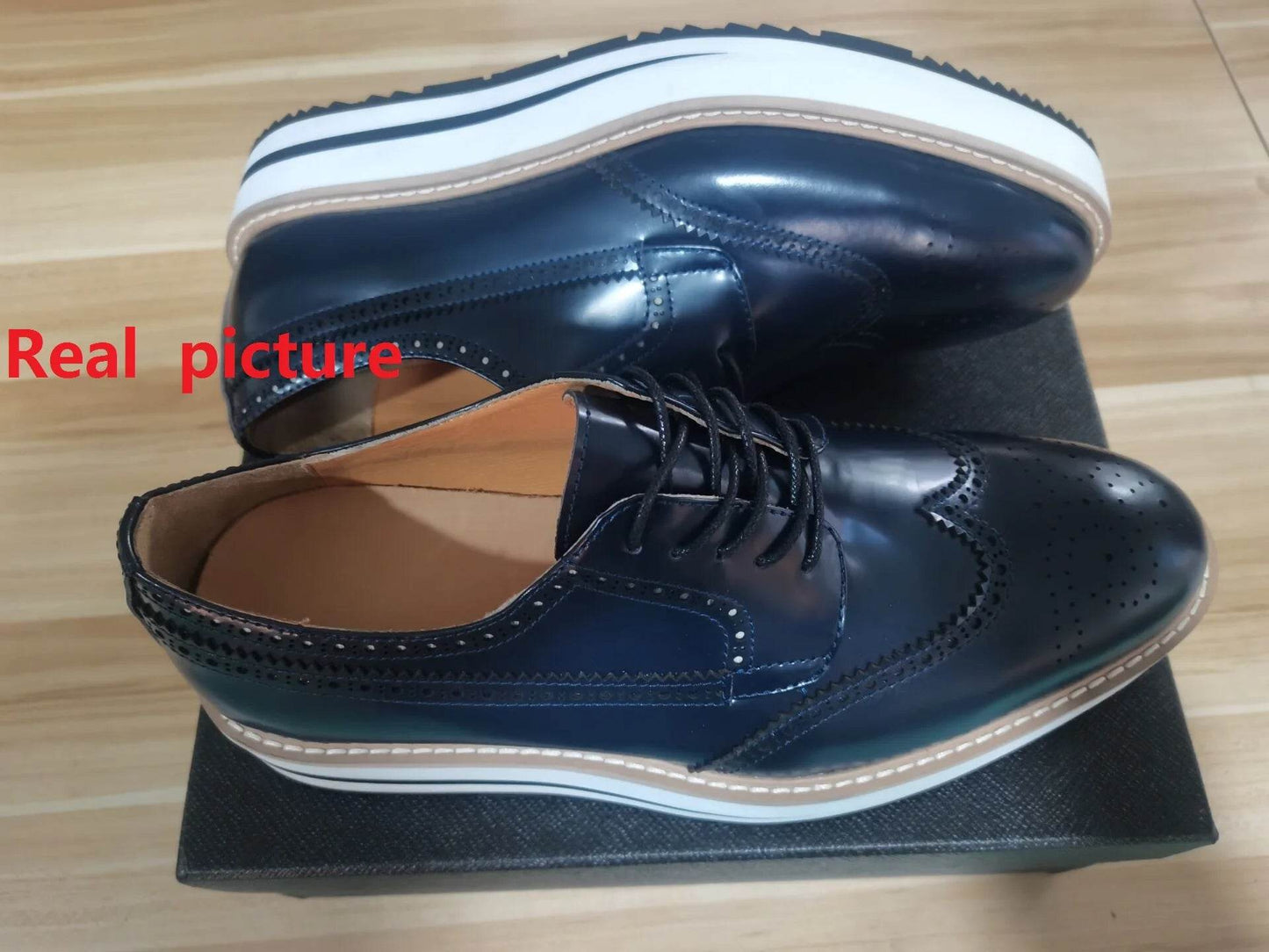 Luxury customization platform shoes fashion handmade men shoes increase derby shoes lace up brogue casual shoes for men - FLORANZANI- Beauté & Santé