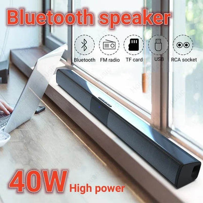 BS-28B Sound Bar TV Portable Bluetooth-compatible Speaker Wireless Column Home Theater Sound System RCA AUX For TV PC Soundbar - FLORANZANI- Beauté & Santé