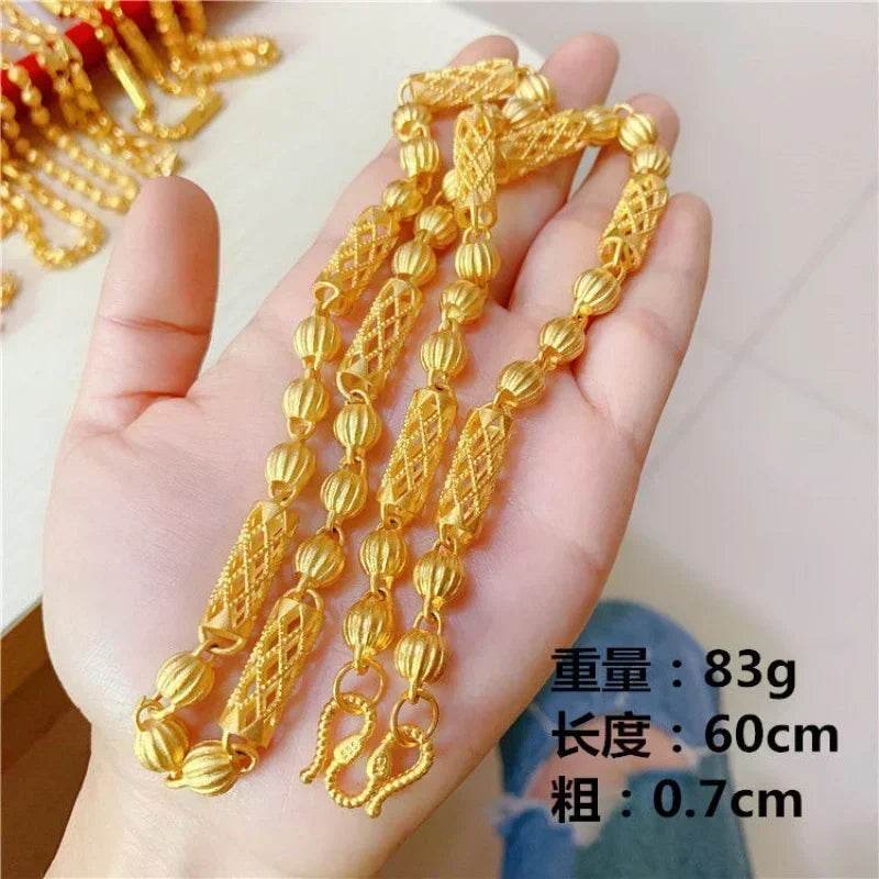 Mens and womens 18K gold necklace AU750 ball chain transfer domineering jewelry boss chain free shipping with certificate - FLORANZANI- Beauté & Santé