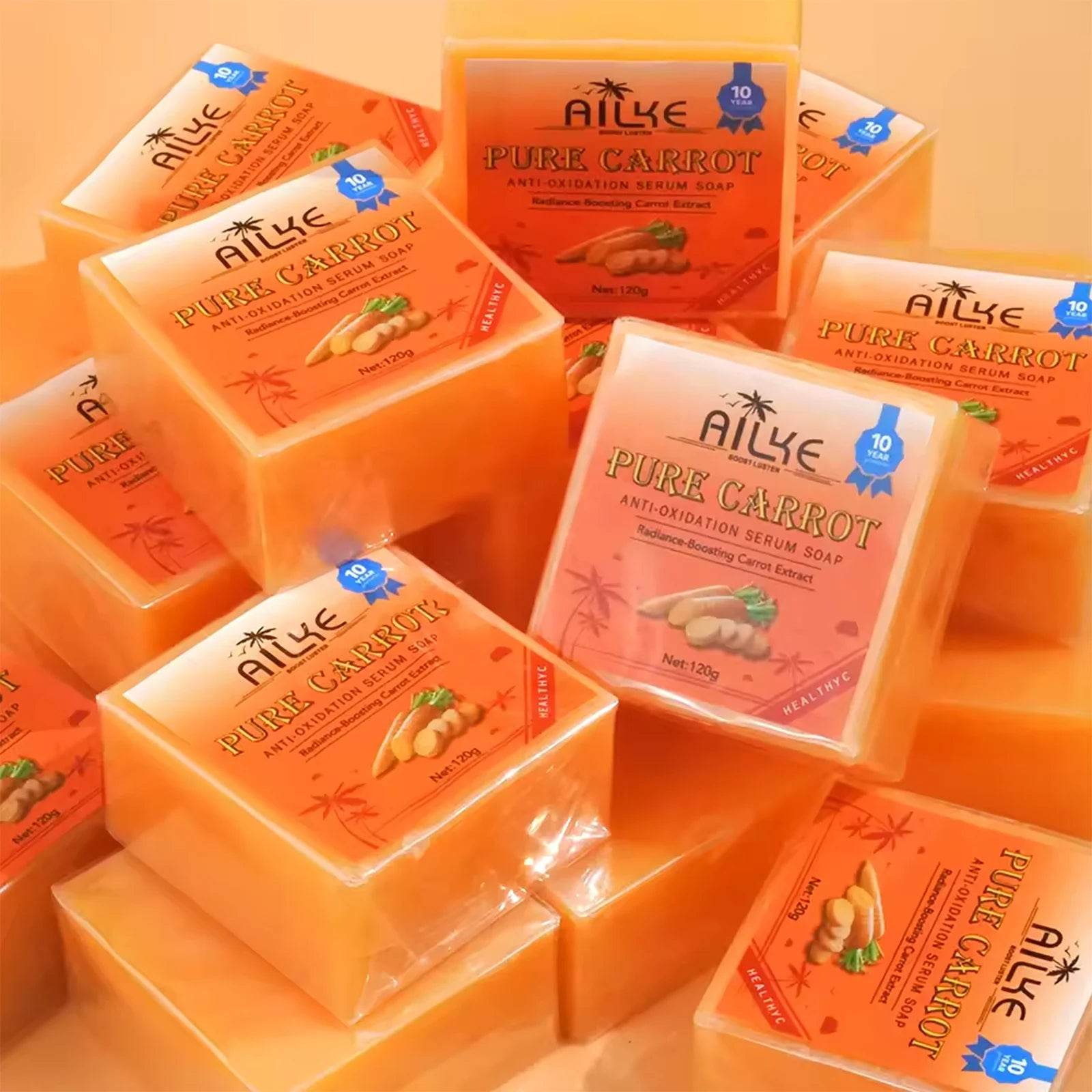 AILKE Carrot Whitening Anti Oxidant Soap, With Vitamin C, Boost Collagen, Skin Brightening and Glowing, For Body & Face - FLORANZANI- Beauté & Santé