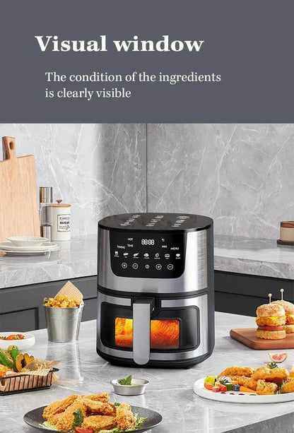 7L Electric Air Fryer Smart Multi-function Hot Convection Oven Deep Fryer Without Oil LED Touch Control 1400W Visible Window - FLORANZANI- Beauté & Santé