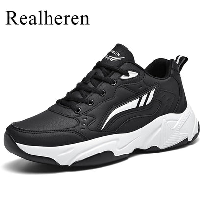 PU Leather Sneakers Men Casual Shoes Sports Boys Pure Black Plus Big Size 47 48 49 Tenis Masculino Zapatillas Deportivas Hombre - FLORANZANI- Beauté & Santé